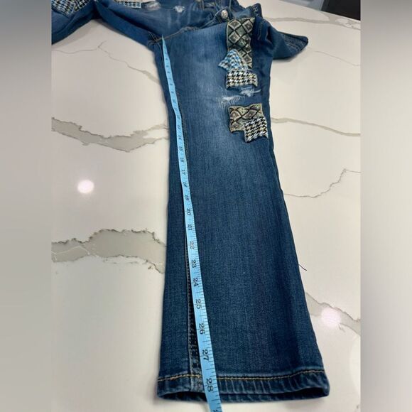 Grace in LA patchwork distressed jeans size 29 - Picture 7 of 8